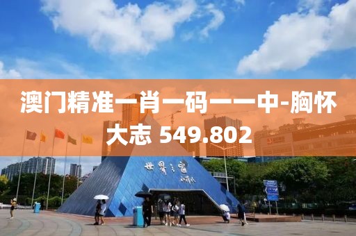 澳门精准一肖一码一一中-胸怀大志 549.802