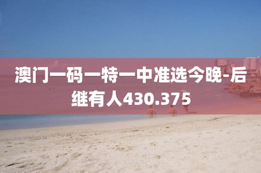 澳门一码一特一中准选今晚-后继有人430.375