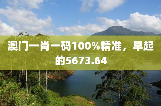 澳门一肖一码100%精准,早起的5673.64