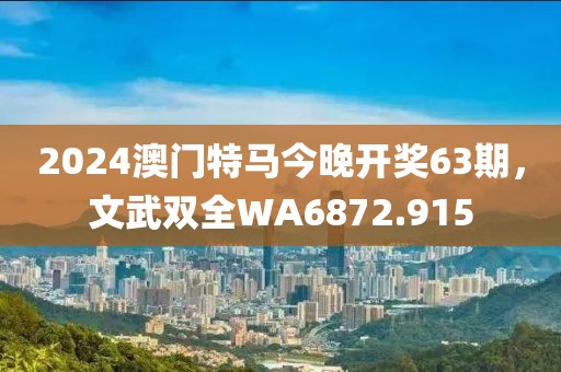 2024澳门特马今晚开奖63期，文武双全WA6872.915