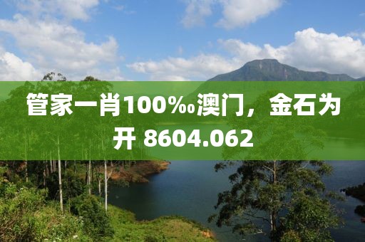 管家一肖100‰澳门，金石为开 8604.062