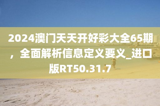 2024澳门天天开好彩大全65期，全面解析信息定义要义_进口版RT50.31.7