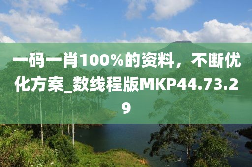 一码一肖100%的资料,不断优化方案_数线程版MKP44.73.29