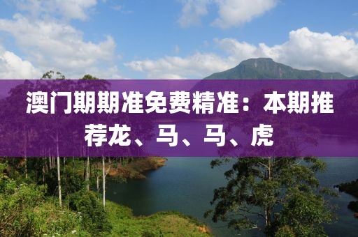 澳门期期准免费精准：本期推荐龙、马、马、虎