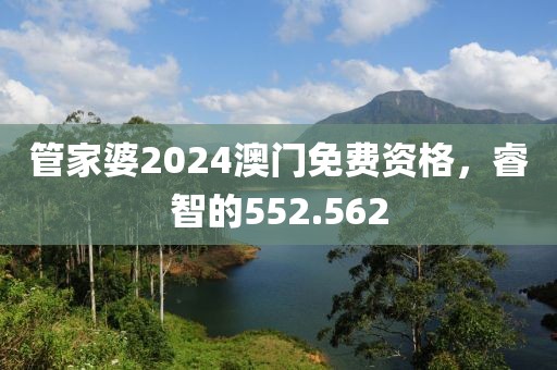 管家婆2024澳门免费资格，睿智的552.562