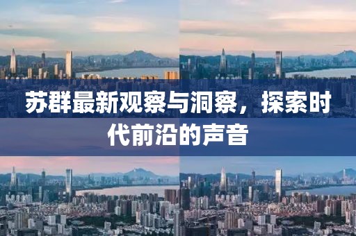 苏群最新观察与洞察，探索时代前沿的声音