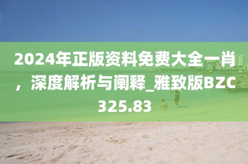 2024年正版资料免费大全一肖，深度解析与阐释_雅致版BZC325.83