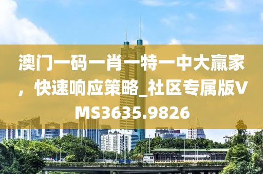 澳门一码一肖一特一中大羸家，快速响应策略_社区专属版VMS3635.9826