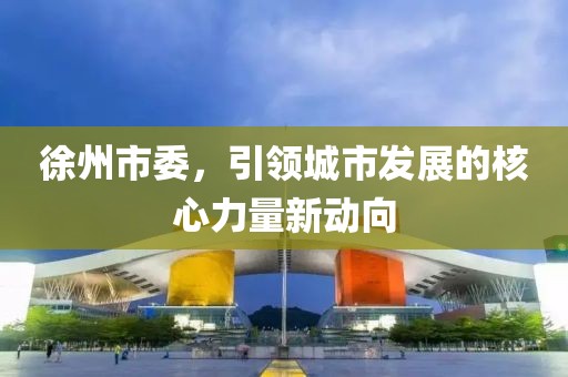徐州市委，引领城市发展的核心力量新动向