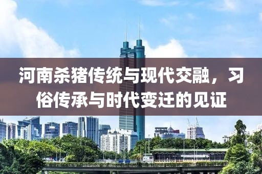 河南杀猪传统与现代交融，习俗传承与时代变迁的见证