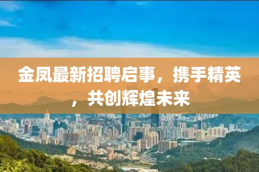 金凤最新招聘启事，携手精英，共创辉煌未来