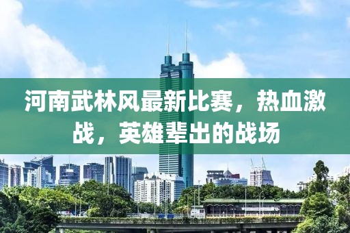 河南武林风最新比赛，热血激战，英雄辈出的战场