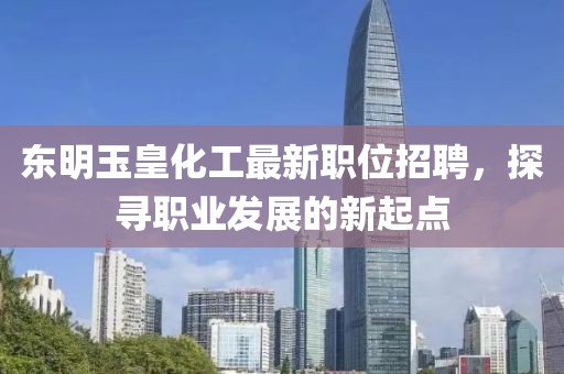 东明玉皇化工最新职位招聘，探寻职业发展的新起点