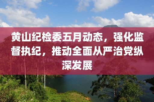 黄山纪检委五月动态，强化监督执纪，推动全面从严治党纵深发展