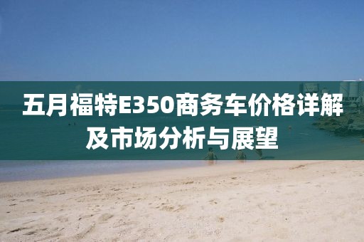 五月福特E350商务车价格详解及市场分析与展望