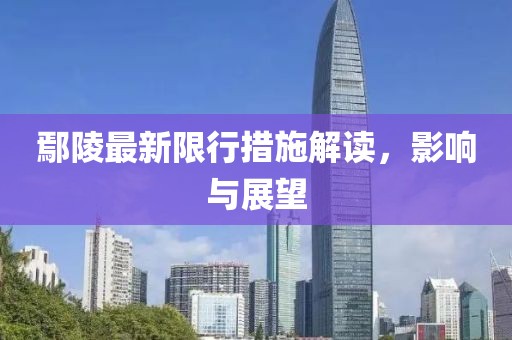 鄢陵最新限行措施解读，影响与展望