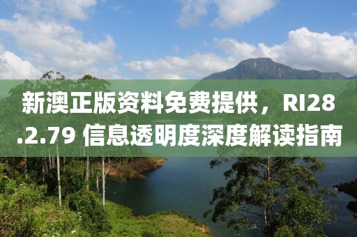 新澳正版资料免费提供，RI28.2.79 信息透明度深度解读指南