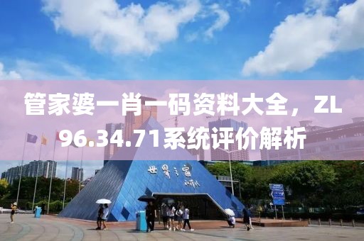 管家婆一肖一码资料大全，ZL96.34.71系统评价解析