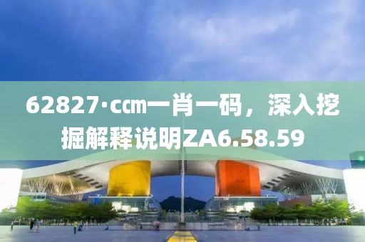 62827·c㎝一肖一码，深入挖掘解释说明ZA6.58.59