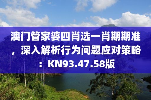 澳门管家婆四肖选一肖期期准，深入解析行为问题应对策略：KN93.47.58版