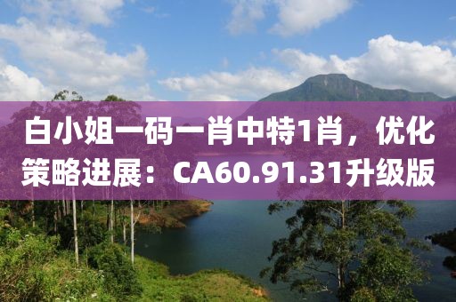 白小姐一码一肖中特1肖，优化策略进展：CA60.91.31升级版