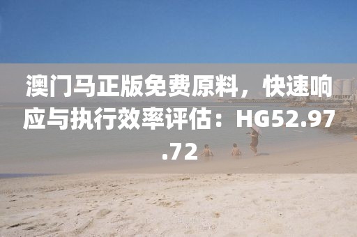 澳门马正版免费原料,快速响应与执行效率评估:HG52.97.72