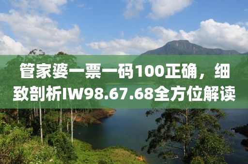 管家婆一票一码100正确，细致剖析IW98.67.68全方位解读