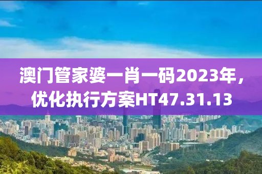 澳门管家婆一肖一码2023年，优化执行方案HT47.31.13