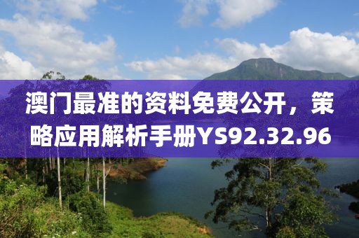 澳门最准的资料免费公开，策略应用解析手册YS92.32.96