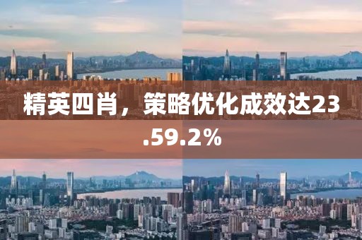 精英四肖，策略优化成效达23.59.2%