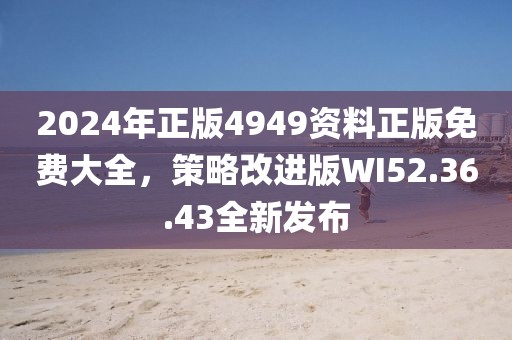 2024年正版4949资料正版免费大全，策略改进版WI52.36.43全新发布