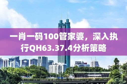 一肖一码100管家婆，深入执行QH63.37.4分析策略