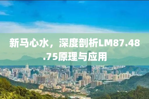 新马心水，深度剖析LM87.48.75原理与应用