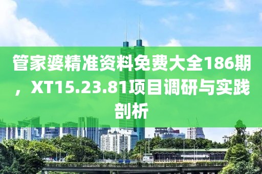 管家婆精准资料免费大全186期，XT15.23.81项目调研与实践剖析