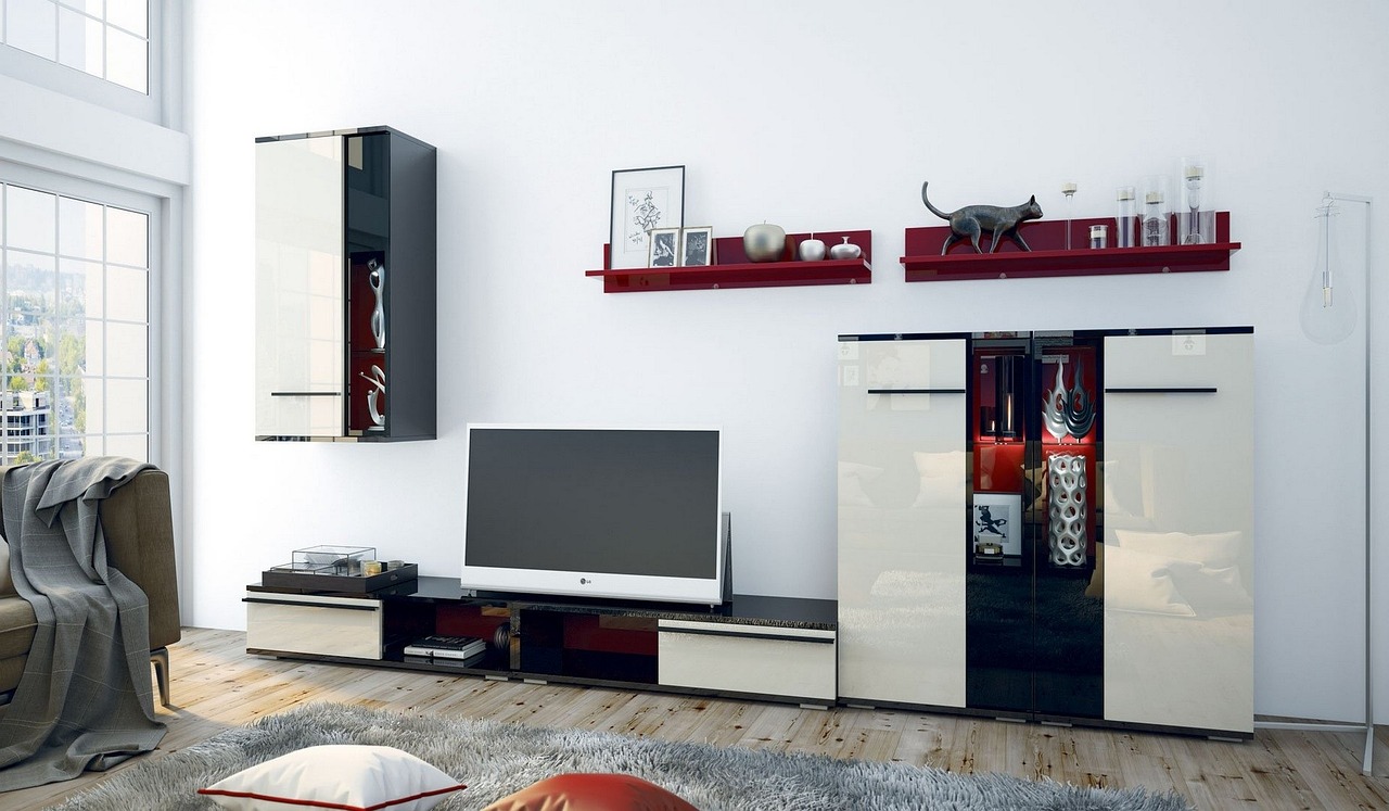 书柜电视背景墙，家居美学的极致融合